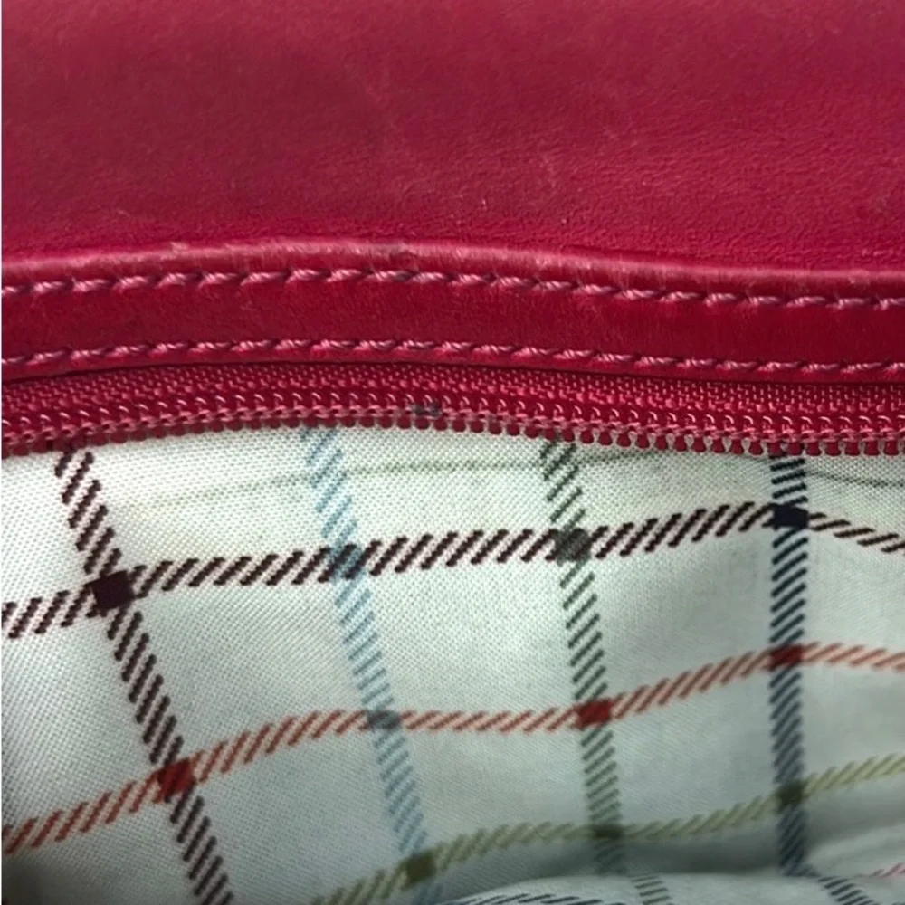 Coach Leather Wallet pink buckle clutch plaid lining - Picture 6 of 9